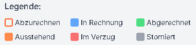 Legende zu den Farben in der Zeiterfassung
