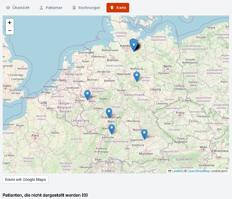 Kartenansicht einzelner Personenprofile