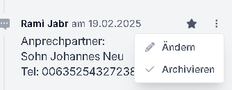 Anmerkungen ändern oder archivieren