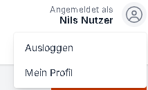 Dropdown-Menü des Benutzerfelds