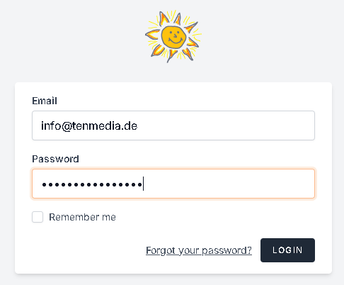 Eingabemaske für den Login