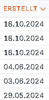 Beispielbild für absteigende Sortierung